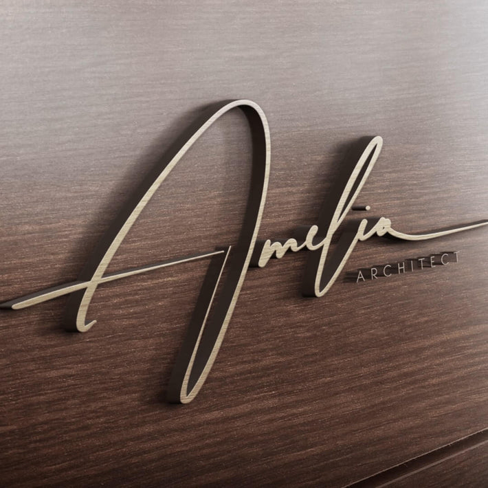 Handwritten signature logo in 3D Edition